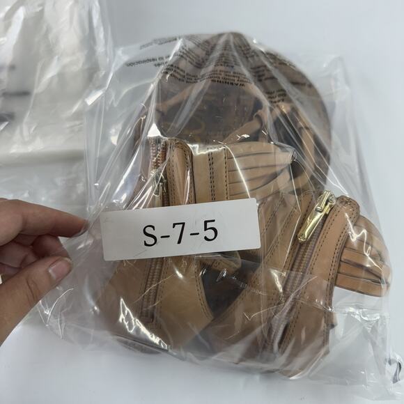 Sam Edelman Shoes Womens Size 9M‎ Gold Tan Ginette Gladiator Sandals Cork Flat - Picture 9 of 11